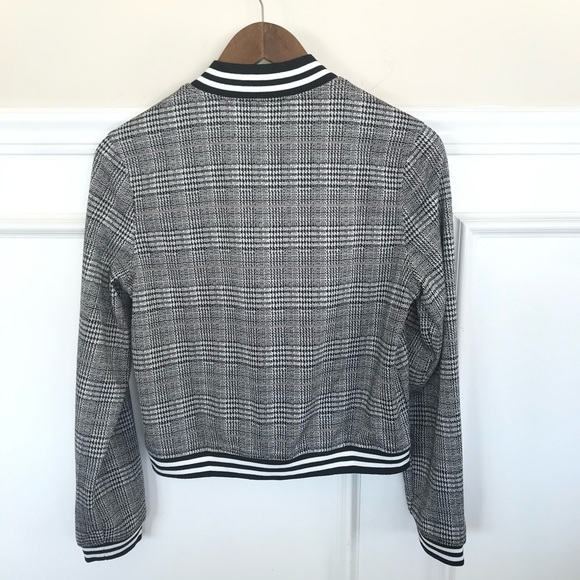 Y2K Plaid Cropped Bomber Jacket - Picture 7 of 10